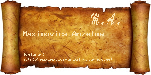 Maximovics Anzelma névjegykártya